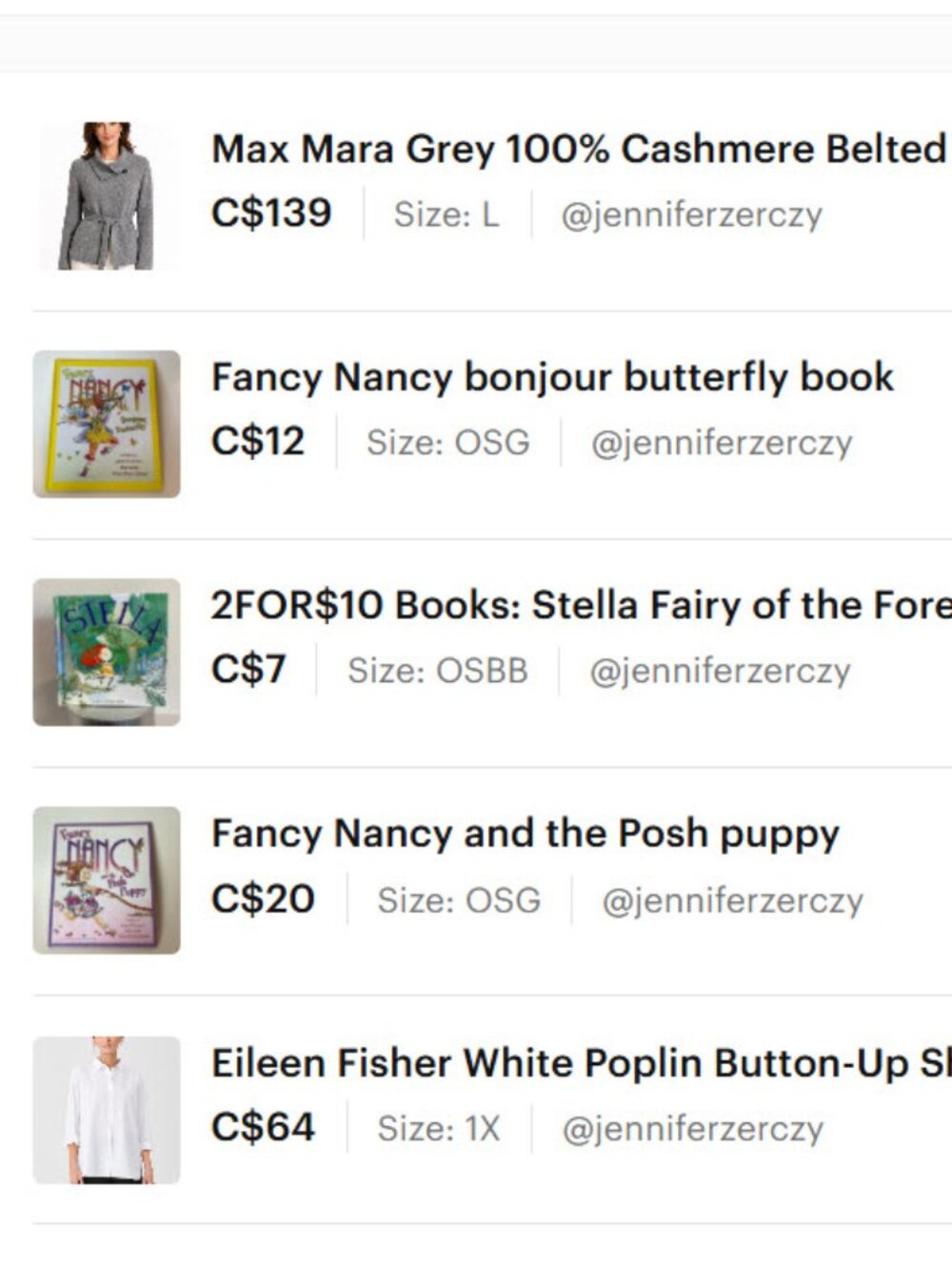 @jenniferzerczy 5 items C$160
